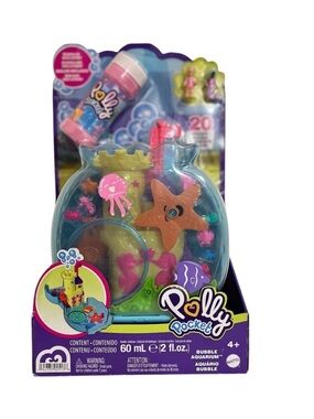 Polly Pocket Bubble Aquarium Playset with 20 Pieces & Bubbles included NEW